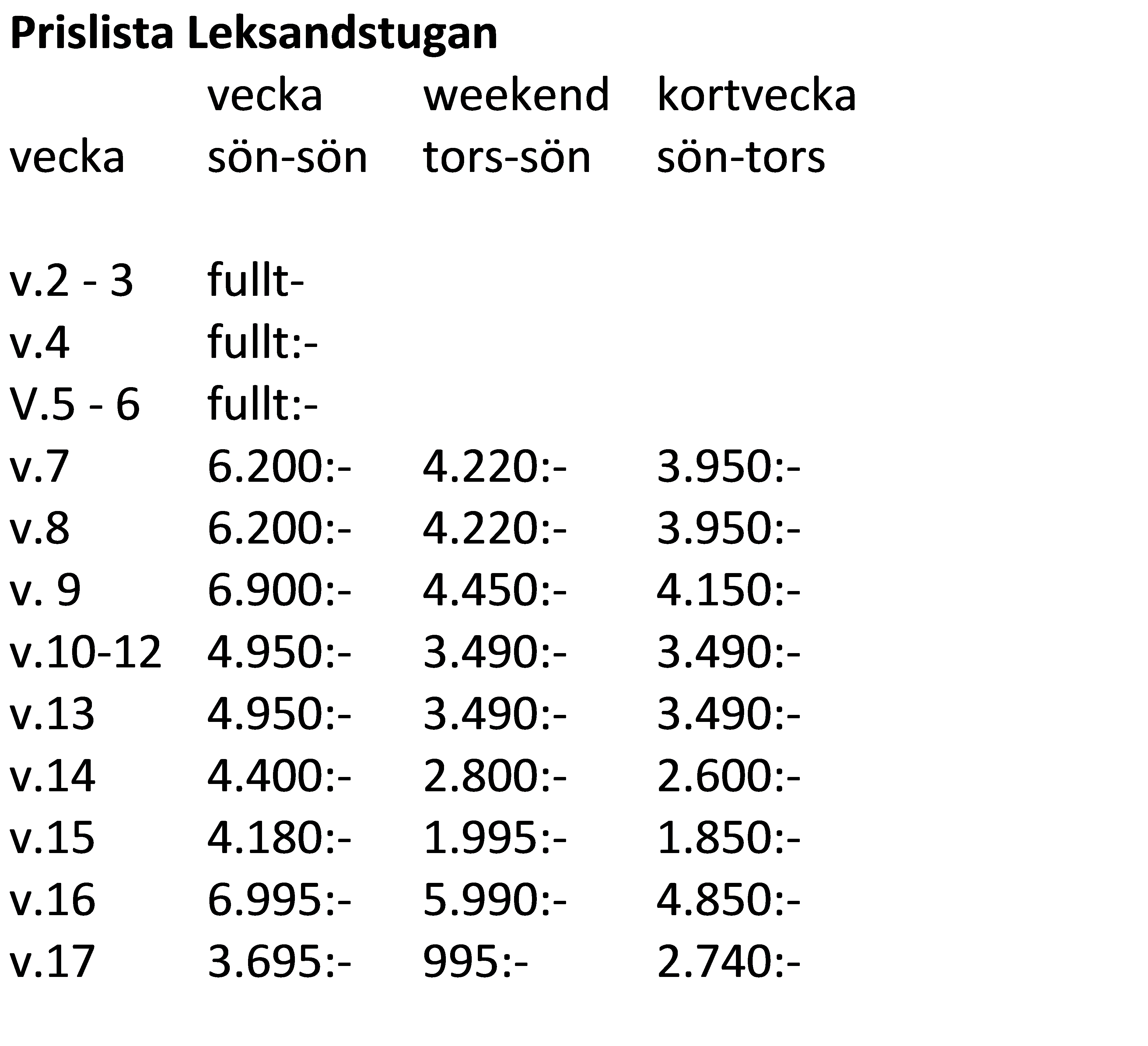 prislista